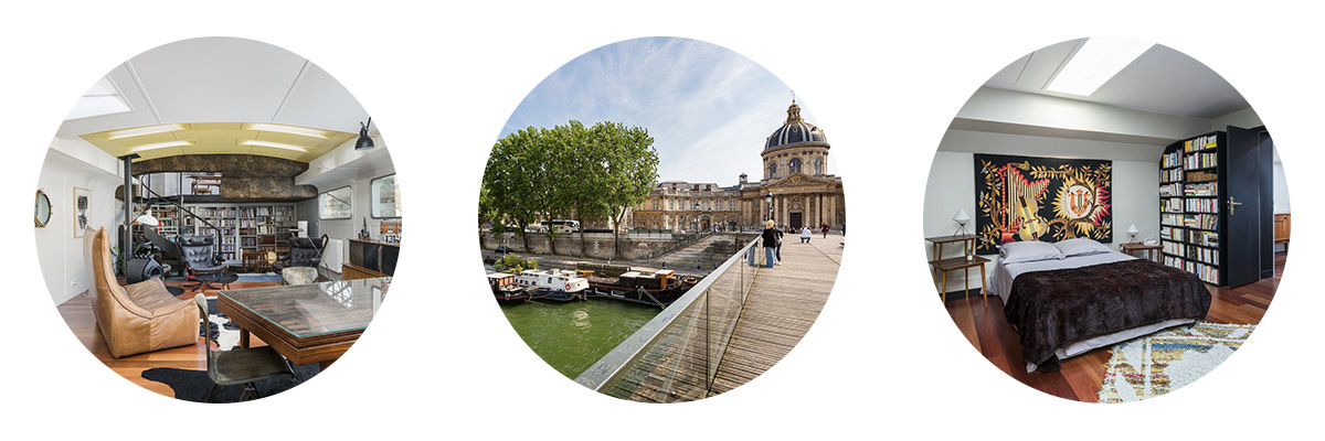 Houseboat with a view of the Louvre - Luxury properties for sale in Paris